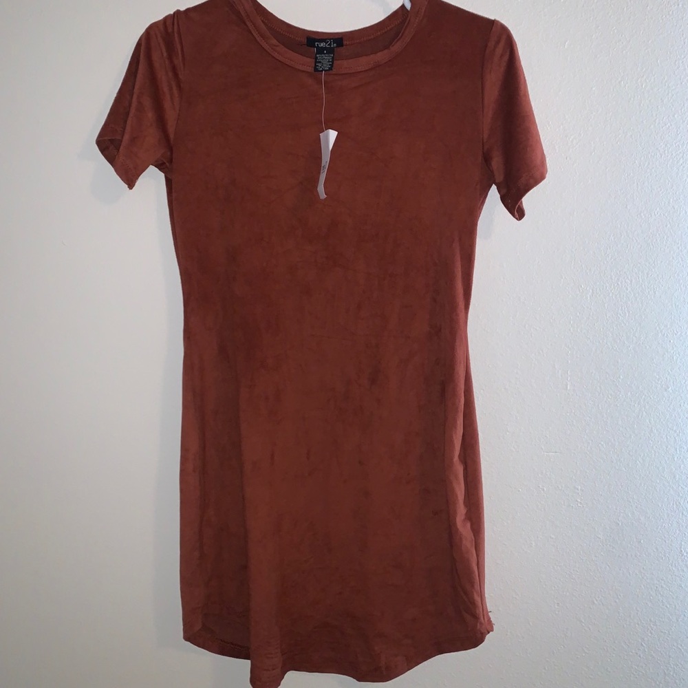 Suede burnt orange dress. NWT